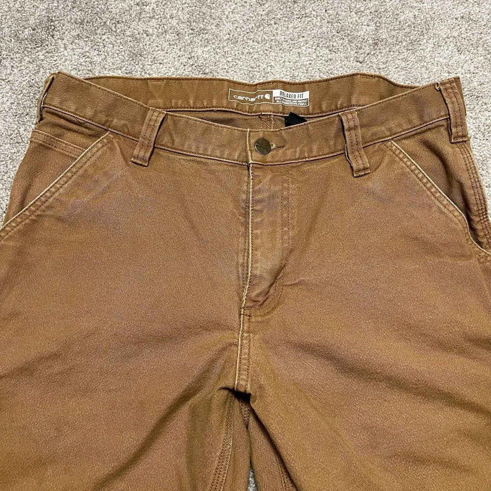 Carhartt Rugged Flex Relaxed Fit Duck Utility Work Pants Brown 34x30 BN3279-M